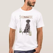 Aangepaste naam: zwart labo Pet Dog T-shirt (Voorkant)