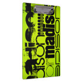 Aangepaste naam; Zwart & Neon Chartreuse Geel Groe Klembord (Rechts)