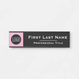 Aangepaste naam Zwart & Roze kantoor deur bord Deurbordje