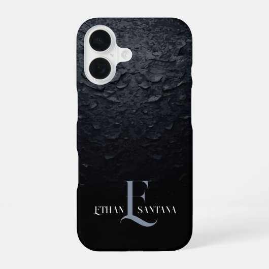 Aangepaste naam Zwart verloop iPhone 16 Hoesje (Achterkant)