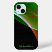 Aangepaste naam zwart Wispy Green-Sinaasappel Case-Mate iPhone Case (Achterkant)