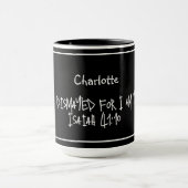Aangepaste naam zwart & wit beker met bijbel vers mok (Midden)