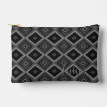 Aangepaste naam zwart wit grijs diamant geometrisc