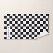 Aangepaste naam zwart-wit hart bad handdoek (Handdoek)