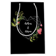Aangepaste naam zwart-wit hart bruiloft voordelig