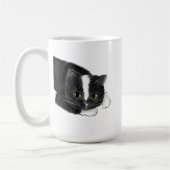 Aangepaste naam zwart-wit kat koffiemok (Links)