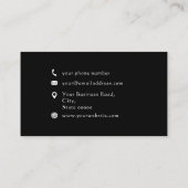 Aangepaste naam zwart-wit-minimalistische typograf visitekaartje (Achterkant)