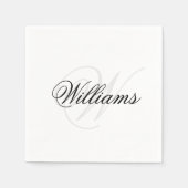 Aangepaste naam zwart-wit monogram Initiaal Servet (Voorkant)
