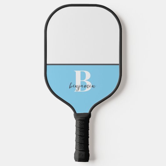 Aangepaste Naam Zwart Wit Monogram Pickleball Padd Pickleball Paddle (Achterkant)