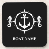 Aangepaste naam Zwart-wit Onderzetter Cork Terug a (Voorkant)