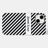 Aangepaste naam Zwart/Wit Strepen Case-Mate iPhone Case (Achterkant (horizontaal))