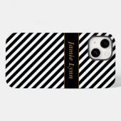 Aangepaste naam Zwart/Wit Strepen Case-Mate iPhone Case (Achterkant (horizontaal))