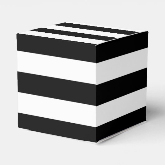 Aangepaste naam zwart-wit Striped Patroon Bedankdoosjes (Achterkant)