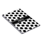 Aangepaste naam Zwart-wit Voetbal Notitieboek (Rechterzijde)