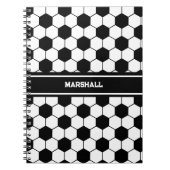 Aangepaste naam Zwart-wit Voetbal Notitieboek (Voorkant)