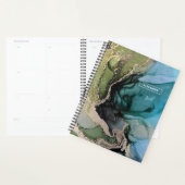 Aangepaste naam zwarte Blauwgroen groene, Abstract Planner (Display)