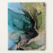 Aangepaste naam zwarte Blauwgroen groene, Abstract Planner (Achterkant)