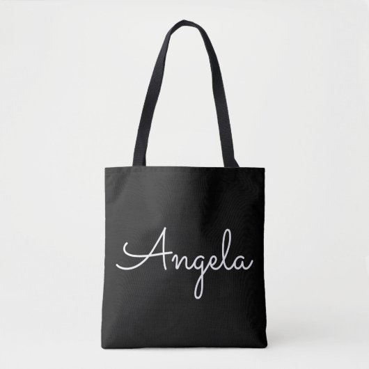Aangepaste naam zwarte Canvas tas (Voorkant)