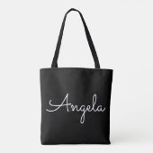Aangepaste naam zwarte Canvas tas (Achterkant)
