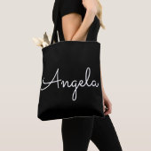 Aangepaste naam zwarte Canvas tas (Dichtbij)