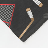 Aangepaste naam zwarte hockeysticks, kieuwnetten fleece deken (Hoek)
