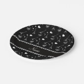 Aangepaste naam zwarte pariffeltoren papieren bordje (Gekanteld)