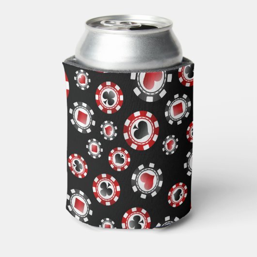Aangepaste naam zwarte pokerchips blikjeskoeler (Blikje Achterkant)
