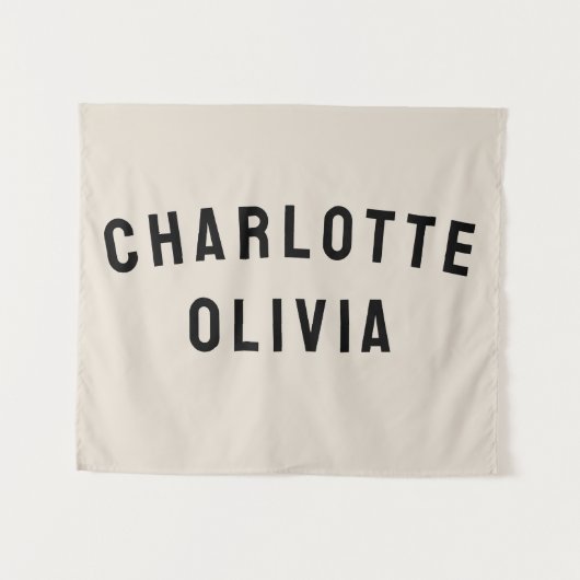 Aangepaste Naambanner Persoonlijke Kinderkamer Muu Wandkleed (Voorkant (horizontaal))