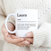 Aangepaste naamdefinitie minimalistisch zwart-wit koffiemok