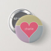 Aangepaste naamknoppen voor Heart Pattern Ronde Button 5,7 Cm (Voorkant /achterkant)