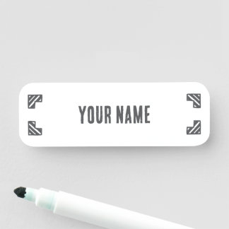 Aangepaste naamlabel – Hoekbeugels Naamplaatje