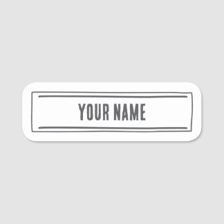 Aangepaste naamlabel – Minimaal handgetekend Naamplaatje