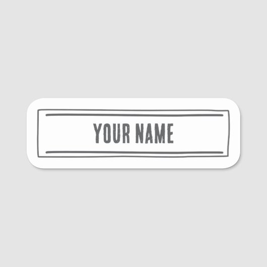 Aangepaste naamlabel – Minimaal handgetekend Naamplaatje (Voorkant)