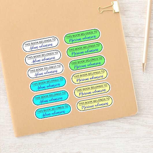 Aangepaste naamlabels (dit boek is van de eigenaar sticker (Notitieboek)