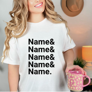 Aangepaste naamlijst, gepersonaliseerde Ampersand- T-shirt
