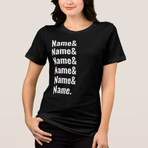 Aangepaste naamlijst Grappige vrouwen Mannen Geper Tri-Blend Shirt