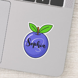 Aangepaste naammonogram kawaii Mooie druiven Le Sticker