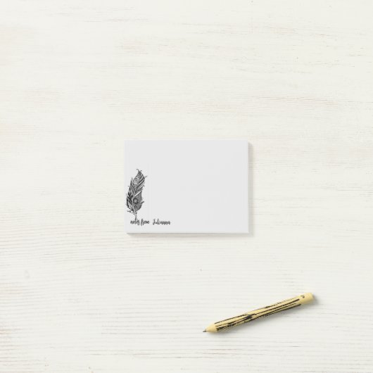 Aangepaste naamnotities van grafische kunstdoether post-it® notes (Op bureau)