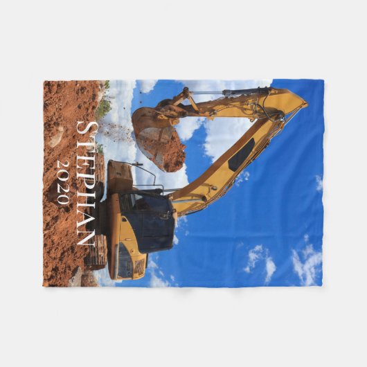 Aangepaste naamnummertractor fleece deken (Voorkant (Horizontaal))