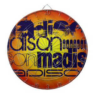 Aangepaste naampatroon; geel Sinaasappel achtergro Dartbord