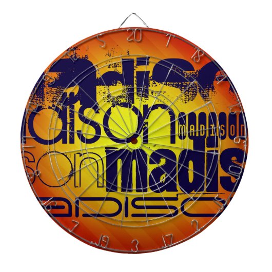 Aangepaste naampatroon; geel Sinaasappel achtergro Dartbord (Voorkant)