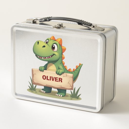 Aangepaste naamplaat met lief dinosaurus (Voorkant)