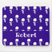 Aangepaste naamskulls op blauw muismat (Voorkant)