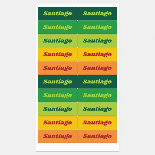 Aangepaste naamsticker labels (Vel)