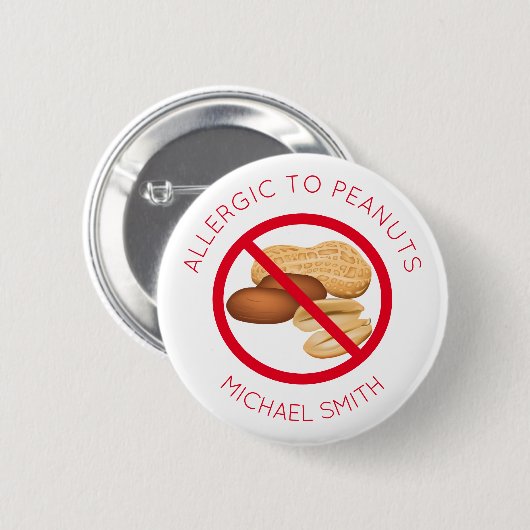 Aangepaste naamtag Peanut Allergy Button (Voorkant /achterkant)