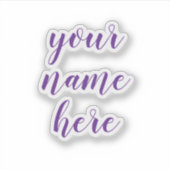 Aangepaste naamtekst Script Waterflesstickers Sticker (Voorkant)