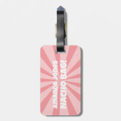 Aangepaste Nacho Bag Funny Retro Pink Bagagelabel (Achterkant verticaal)