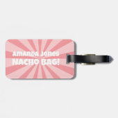 Aangepaste Nacho Bag Funny Retro Pink Bagagelabel (Achterkant horizontaal)