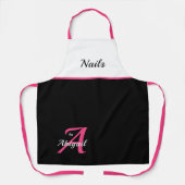 Aangepaste nagels op naam roze schort (Voorkant)