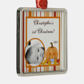 Aangepaste najaarse Herfst Pumpkin Metalen Ornament (Rechts)